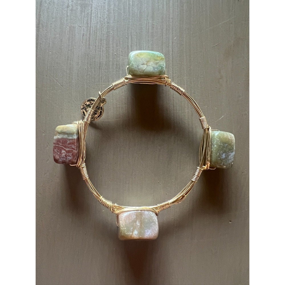 Alexa's Angels Wire Wrapped Stone‎ Bangle Bracelet Inspirational Faith Spiritual